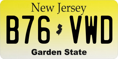 NJ license plate B76VWD