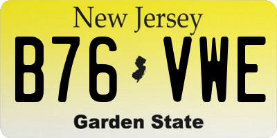NJ license plate B76VWE
