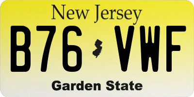NJ license plate B76VWF