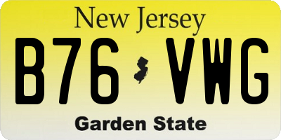NJ license plate B76VWG