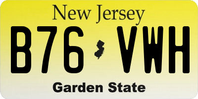 NJ license plate B76VWH