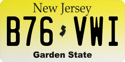 NJ license plate B76VWI