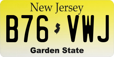 NJ license plate B76VWJ