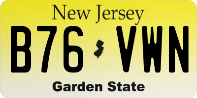 NJ license plate B76VWN