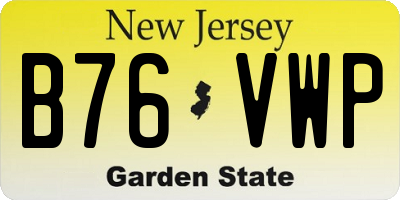 NJ license plate B76VWP