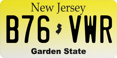 NJ license plate B76VWR