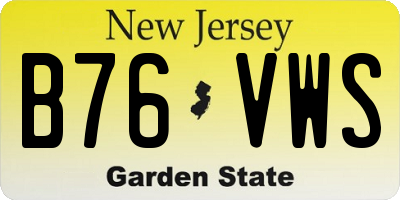 NJ license plate B76VWS
