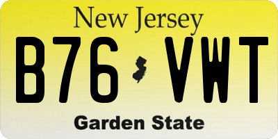 NJ license plate B76VWT