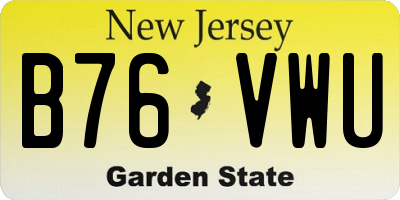 NJ license plate B76VWU