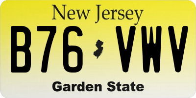 NJ license plate B76VWV