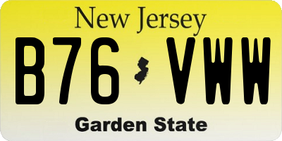 NJ license plate B76VWW