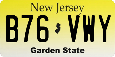 NJ license plate B76VWY
