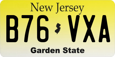 NJ license plate B76VXA