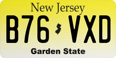 NJ license plate B76VXD