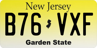 NJ license plate B76VXF
