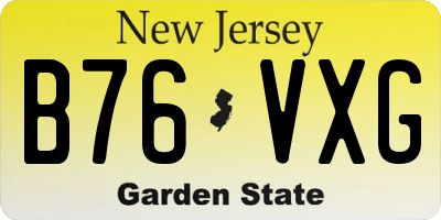 NJ license plate B76VXG