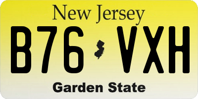 NJ license plate B76VXH