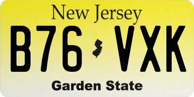 NJ license plate B76VXK