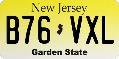 NJ license plate B76VXL