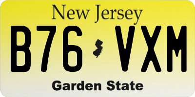 NJ license plate B76VXM