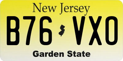 NJ license plate B76VXO