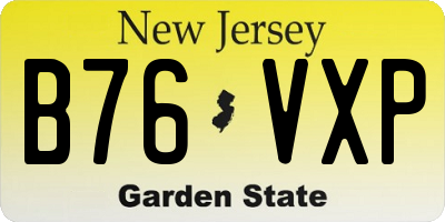 NJ license plate B76VXP
