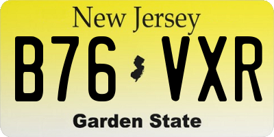 NJ license plate B76VXR