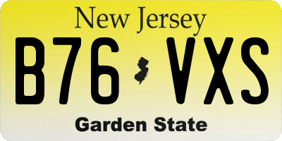 NJ license plate B76VXS