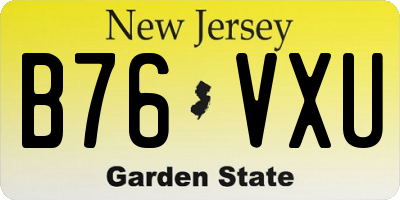 NJ license plate B76VXU