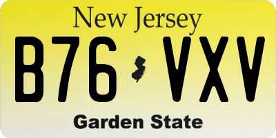 NJ license plate B76VXV
