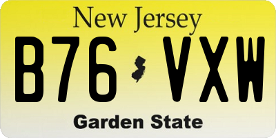 NJ license plate B76VXW