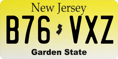 NJ license plate B76VXZ