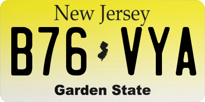 NJ license plate B76VYA