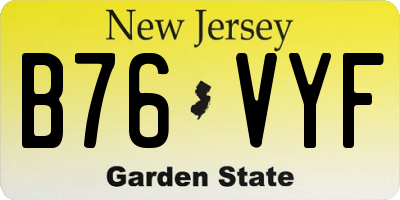 NJ license plate B76VYF