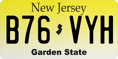 NJ license plate B76VYH