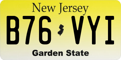 NJ license plate B76VYI