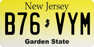 NJ license plate B76VYM