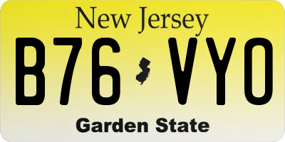 NJ license plate B76VYO