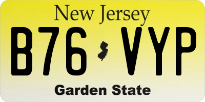 NJ license plate B76VYP