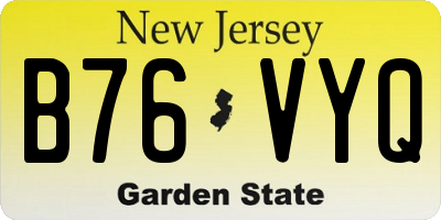 NJ license plate B76VYQ
