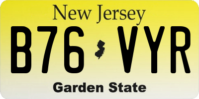 NJ license plate B76VYR