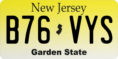 NJ license plate B76VYS