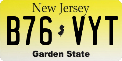 NJ license plate B76VYT