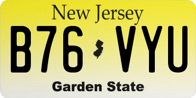NJ license plate B76VYU