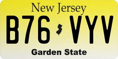 NJ license plate B76VYV