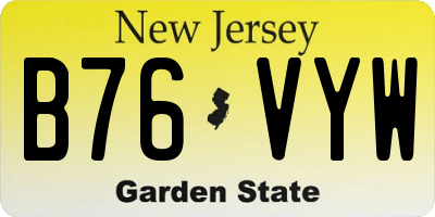 NJ license plate B76VYW