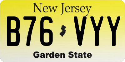 NJ license plate B76VYY