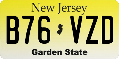 NJ license plate B76VZD