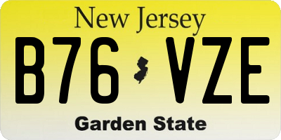 NJ license plate B76VZE