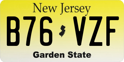 NJ license plate B76VZF